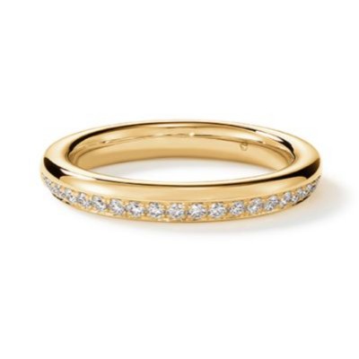 Barre Pave Band Yellow Gold